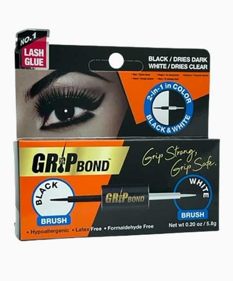 COLLE À CILS GRIP BOND 2 EN 1 NOIRE ET BLANCHE