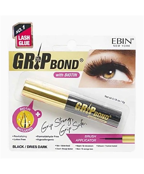COLLE À CILS NOIRE À LA BIOTINE EBIN NEW YORK GRIP BOND 