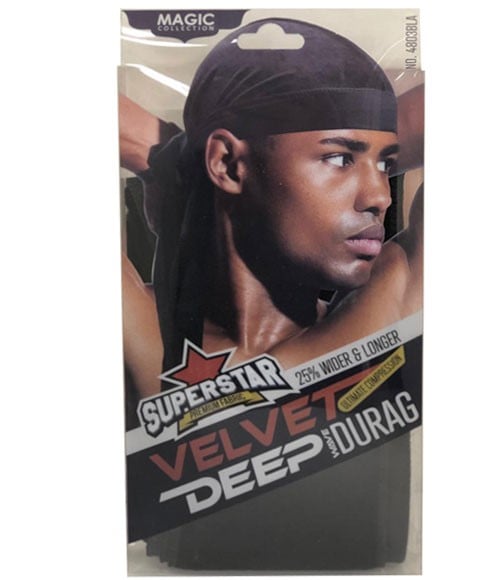 COLLECTION MAGIC SUPERSTAR VELVET DEEP WAVE DURAG 4803BLA