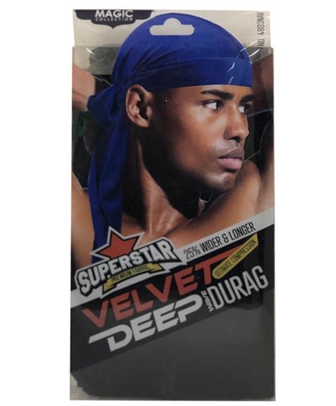 COLLECTION MAGIQUE SUPERSTAR VELOURS DEEP WAVE DURAG 4803NAV