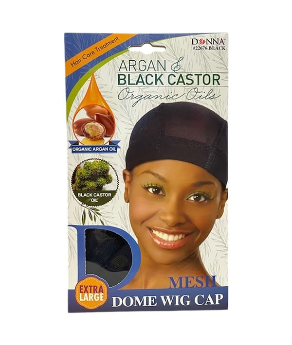 DONNA ARGAN ET CASTOR NOIR MESH DOME WIG CAP CAP 
