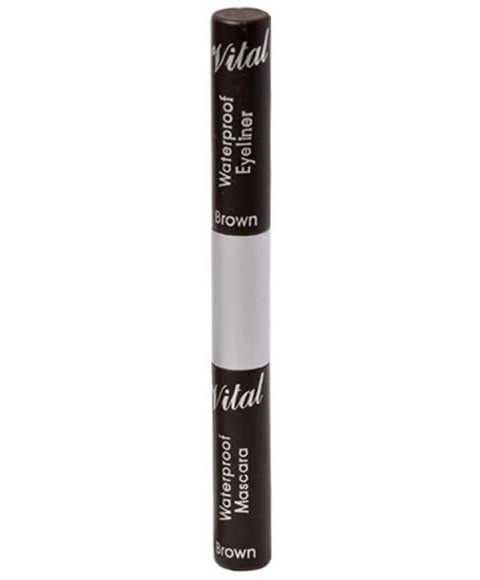 DUO 2 EN 1 MASCARA ET EYELINER IMPERMÉABLES BRUN