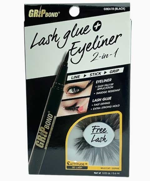 EBIN NEW YORK COLLE À CILS ET EYELINER 2 EN 1 GBEA1B NOIR 