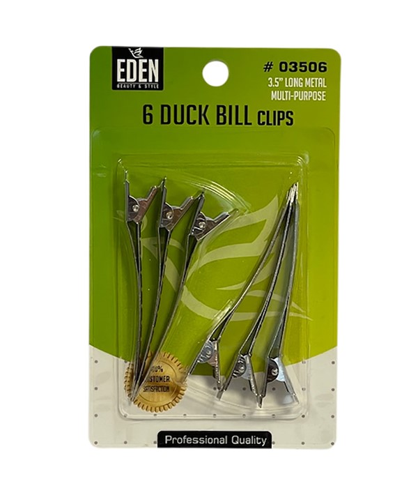 EDEN QUALITÉ PROFESSIONNELLE 6 CLIPS MÉTALLIQUES LONGS BILLE DE CANARD 035