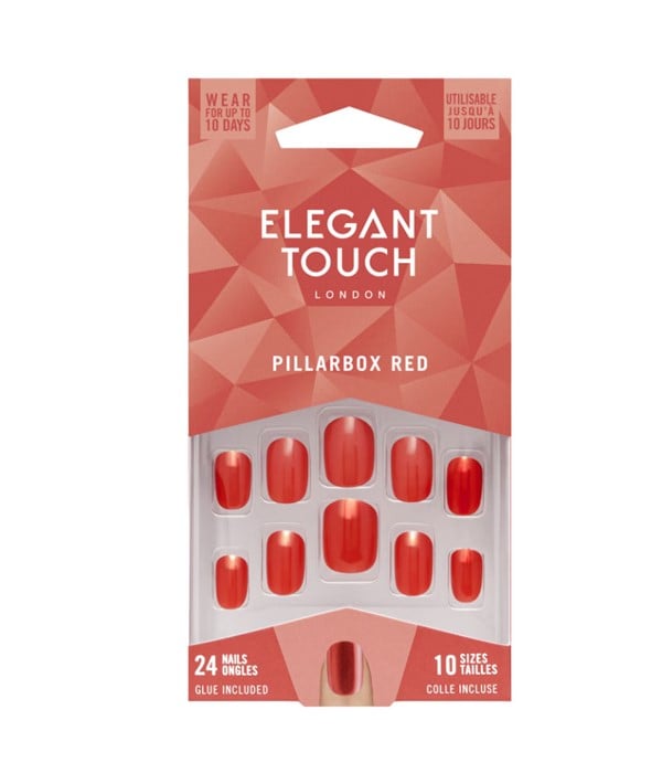 ELEGANT TOUCH PILLARBOX ONGLES ROUGES AVEC COLLE 