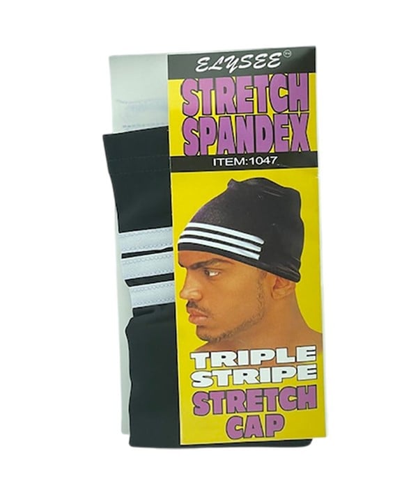 ELYSEE STAR STRETCH SPANDEX TRIPLE STRIPE STRETCH CAP 1047