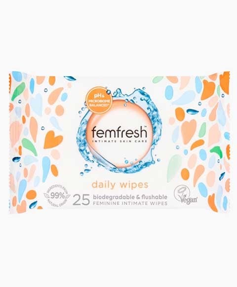 FEMFRESH SOIN INTIME DE LA PEAU 25 LINGETTES QUOTIDIENNES 