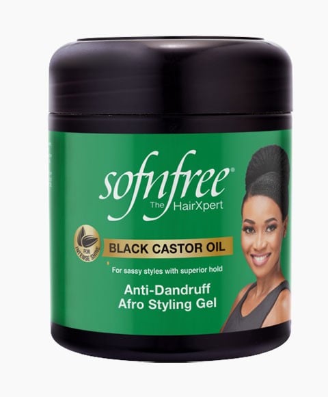 GEL coiffant afro antipelliculaire à l'huile de ricin noire SOF N FREE