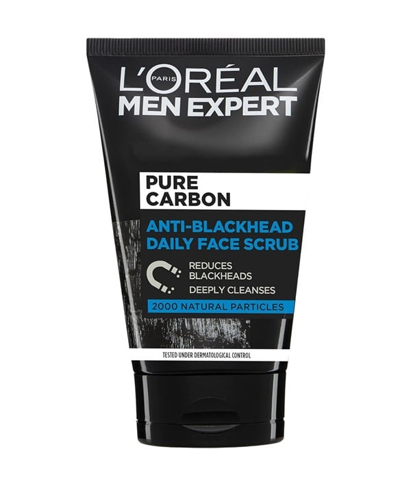 Gommage quotidien pour le visage anti-points noirs au charbon pur MEN EXPERT