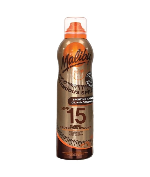 HUILE DE BRONZAGE BRONZANTE À SPRAY CONTINU À LA NOIX DE COCO SPF15 