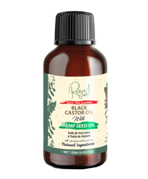 HUILE DE RICIN NOIRE JAMAÏCAINE PURE AVEC HUILE DE GRAINES DE CHANVRE