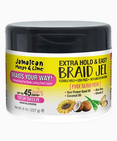 JEL À TRESSE FACILE À TENUE EXTRA MANGO ET LIME JAMAICAINE 