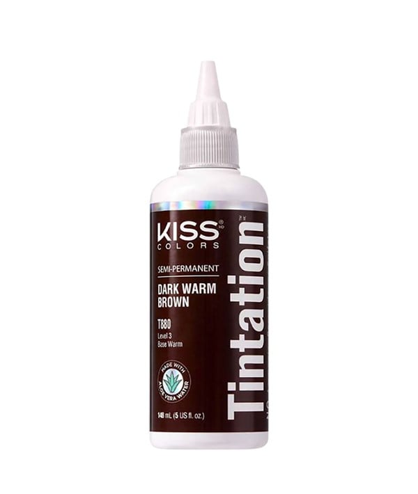 KISS COLOURS TINTATION SEMI PERMANENTE BRUN CHAUD FONCÉ T880