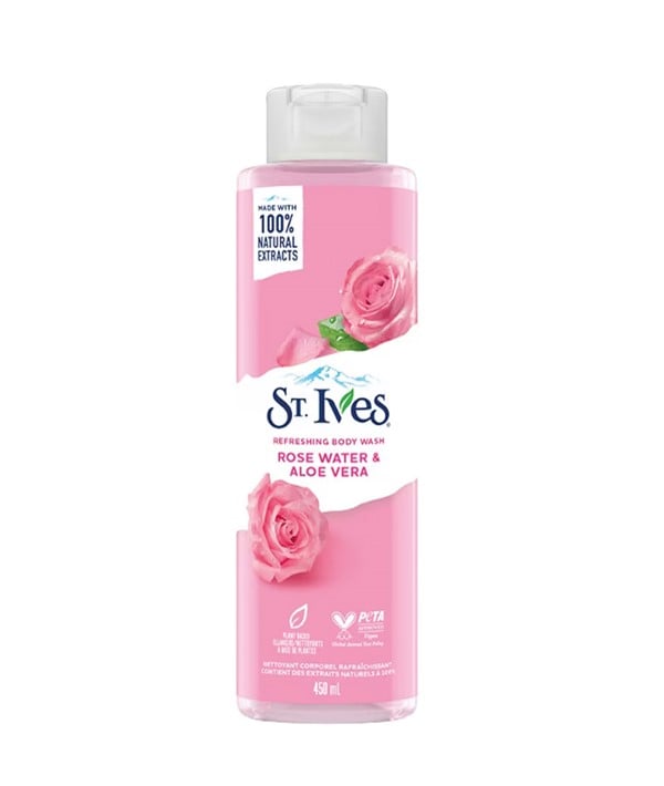 Lavage corporel rafraîchissant à l'eau de rose et à l'aloe vera 