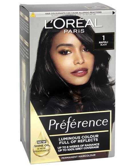 LOREAL PARIS COULEUR DE CHEVEUX PRÉFÉRENCE 1 NAPOLI NOIR 