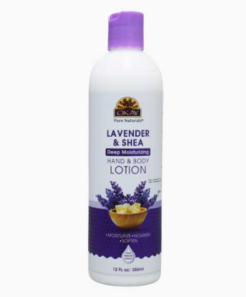 LOTION HYDRATANTE PROFONDE POUR LES MAINS ET LE CORPS OKAY LAVANDE KARITÉ