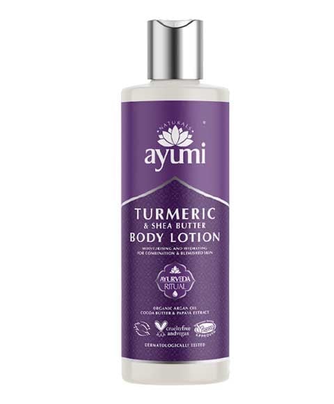 LOTION POUR LE CORPS AU CURCUMA ET AU BEURRE DE KARITÉ AYUMI NATURALS