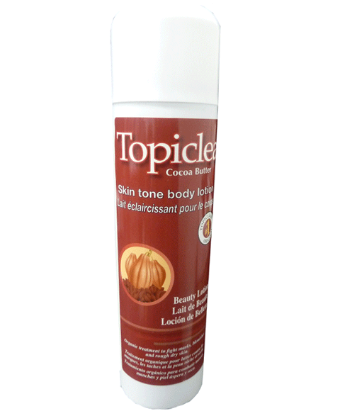 LOTION POUR LE CORPS TONIQUE POUR LA PEAU AU BEURRE DE CACAO TOPICLEAR 