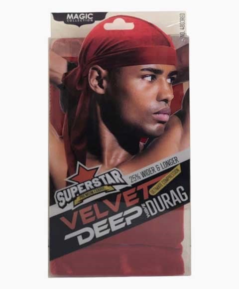 MAGIC COLLECTION SUPERSTAR VELVET DEEP WAVE DURAG 4803 ROUGE