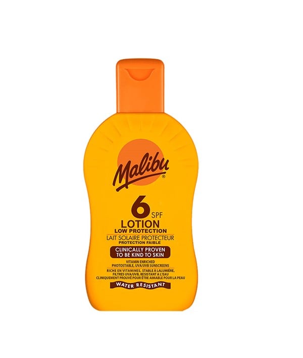 MALIBU LOTION RÉSISTANTE À L'EAU BASSE PROTECTION 6SPF