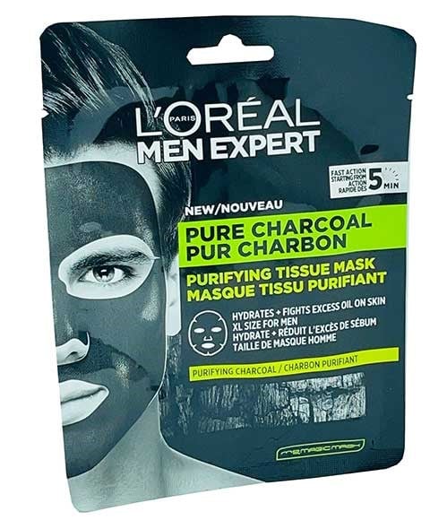 MASQUE EN TISSU PURIFIANT AU CHARBON PUR MEN EXPERT