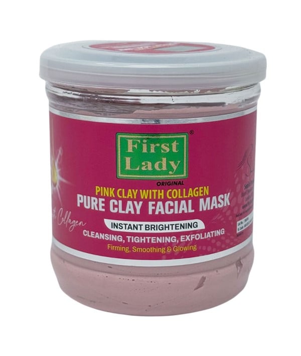 MASQUE FACIAL À L'ARGILE PURE AU COLLAGÈNE ROSE