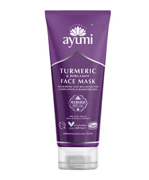 MASQUE VISAGE AU CURCUMA ET À LA BERGAMOTE AYUMI NATURALS 