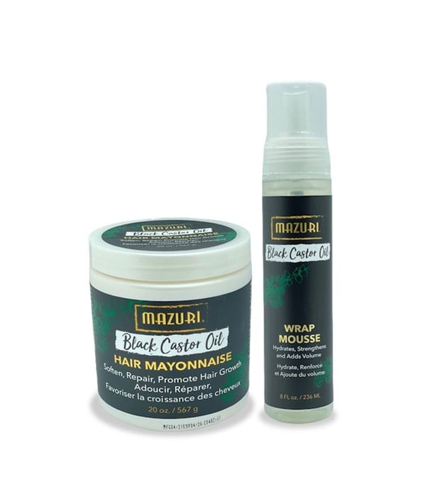 MAZURI HAIR MAYONNAISE À L'HUILE DE RICIN NOIRE HYDRATANTE POUR LES CHEVEUX