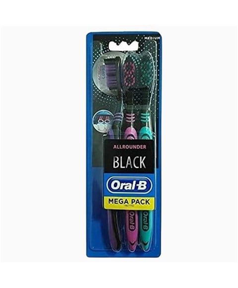 MÉGA PACK DE BROSSE À DENTS MOYENNE NOIRE ORAL B ALLROUNDER