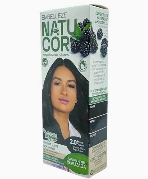 NATUCOR VEGAN COULEUR PERMANENTE SANS AMMONIAQUE 2.0 LISSE NOIR
