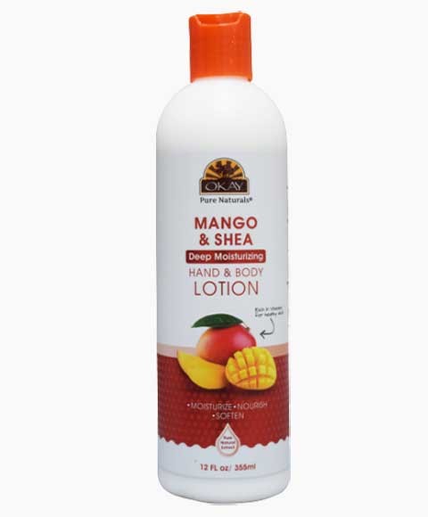 OKAY MANGO SHEA LOTION HYDRATANTE PROFONDE POUR LES MAINS ET LE CORPS 