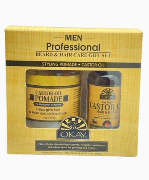 OKAY MEN COFFRET CADEAU PROFESSIONNEL DE SOINS DE BARBE ET DE CHEVEUX 