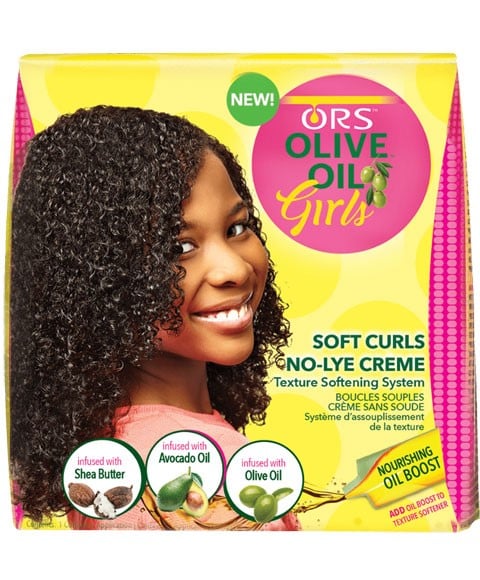 ORS Huile d'olive pour filles, boucles douces, sans lessive, adoucissement de la texture SY