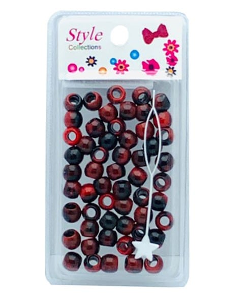 PERLES À MOTIF DE COLLECTION STYLE BD012 NOIR ET ROUGE