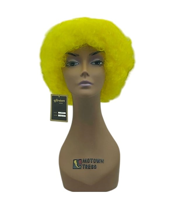 PERRUQUE AFRO DE FÊTE DE COSTUME D'HALLOWEEN 388A JAUNE