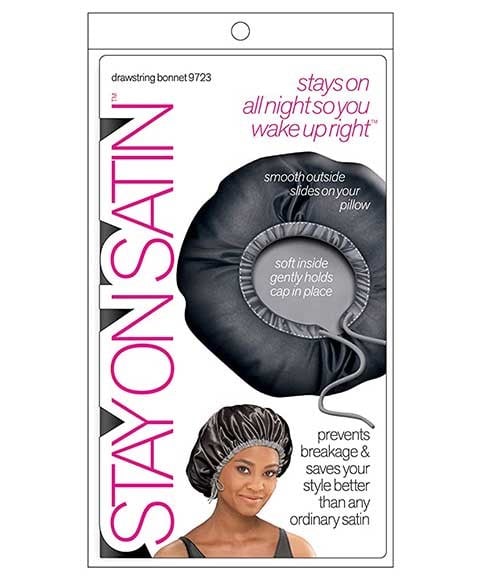 RESTEZ SUR LE BONNET À CORDON EN SATIN STYLE 9723 NOIR 