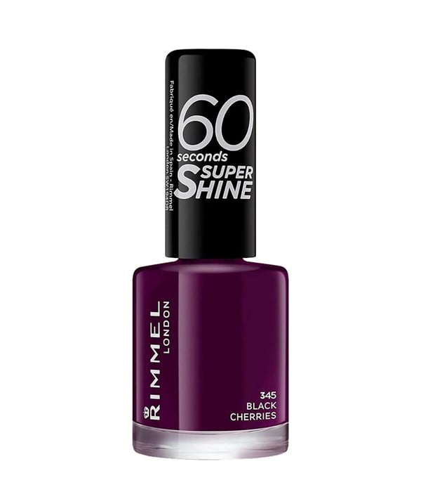 RIMMEL 60 SECONDES VERNIS À ONGLES SUPER BRILLANT 345 CHERRI NOIR