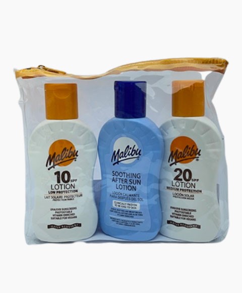 SAC DE VOYAGE MALIBU LOTION SPF10 ET SPF20 