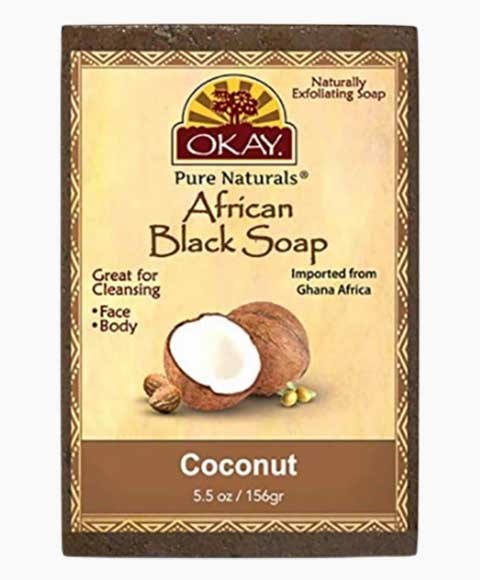 SAVON NOIR AFRICAIN À LA NOIX DE COCO OKAY PURE NATURALS