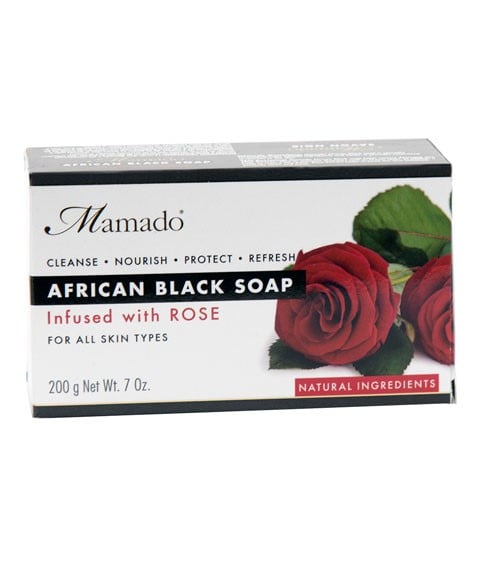 SAVON NOIR AFRICAIN INFUSÉ À LA ROSE 