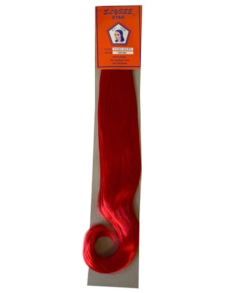 SILKY SYN PONY ROUGE FONCÉ 