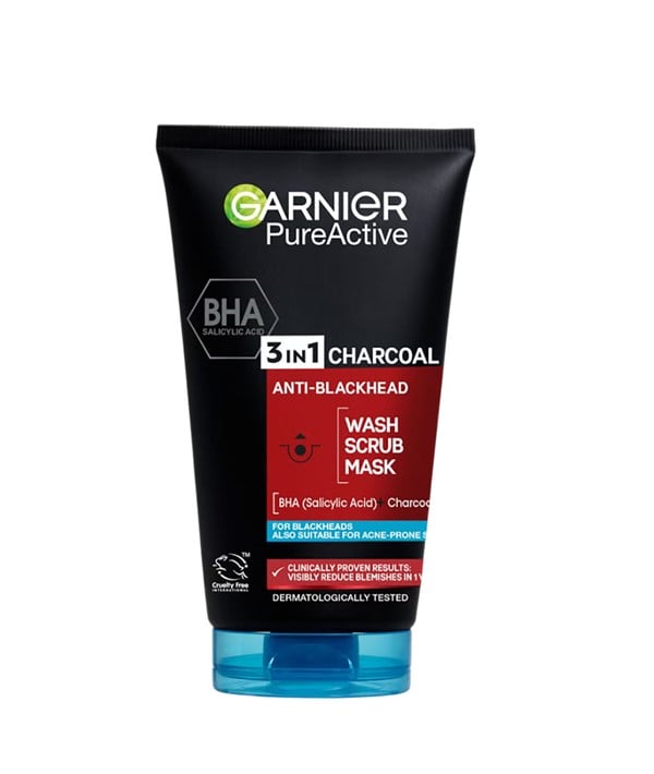 SKIN ACTIVE PURE ACTIVE 3IN1 CHARCOAL ANTI BLACKWEAD WASH