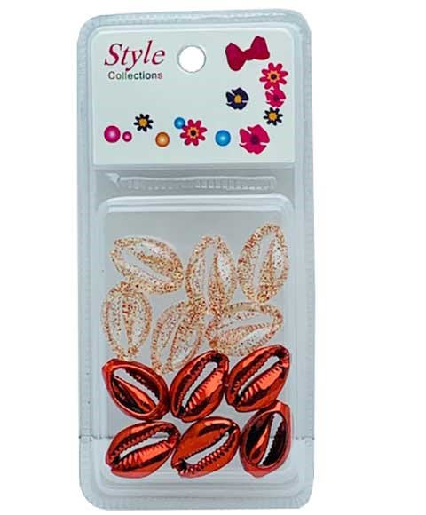 STYLE COLLECTION PERLES DE COQUILLES 2 TONS BD015 ROUGE