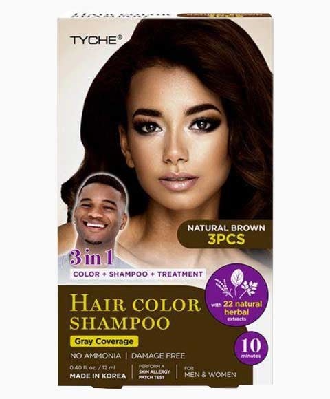 TYCHE 3IN1 SHAMPOOING POUR COULEUR DE CHEVEUX BRUN NATUREL 