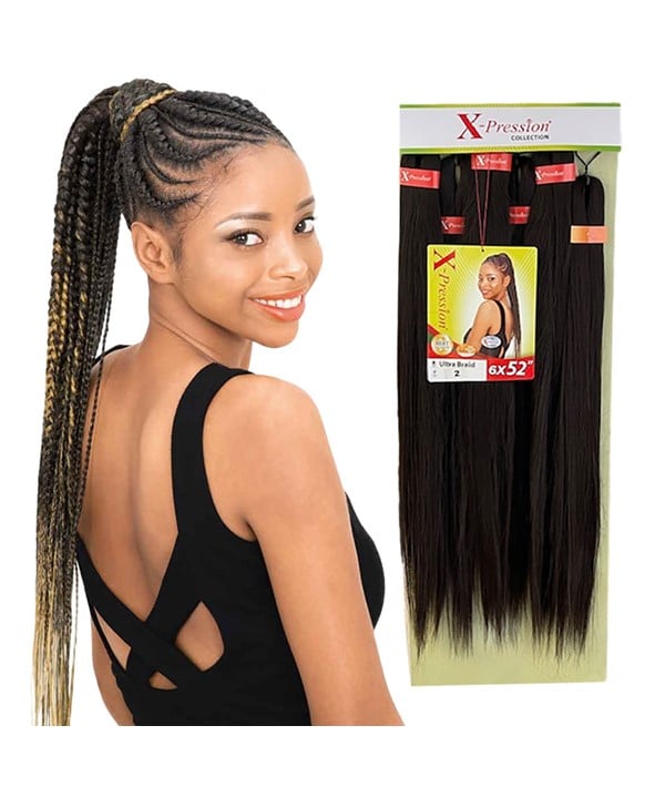 X PRESSION 6X TRESSE ULTRA SYNTHÉTIQUE PRÉ-ÉTIRÉE 